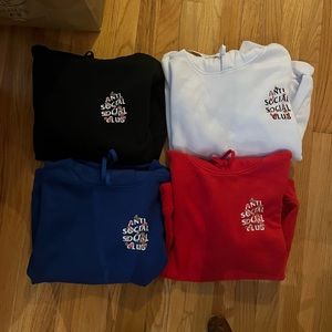 Antisocial social club unisex hoodies set of 4